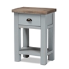 Baxton Studio Hastin Classic and Traditional Two-Tone Grey and Antique Brown Finished Wood 1-Drawer Nightstand